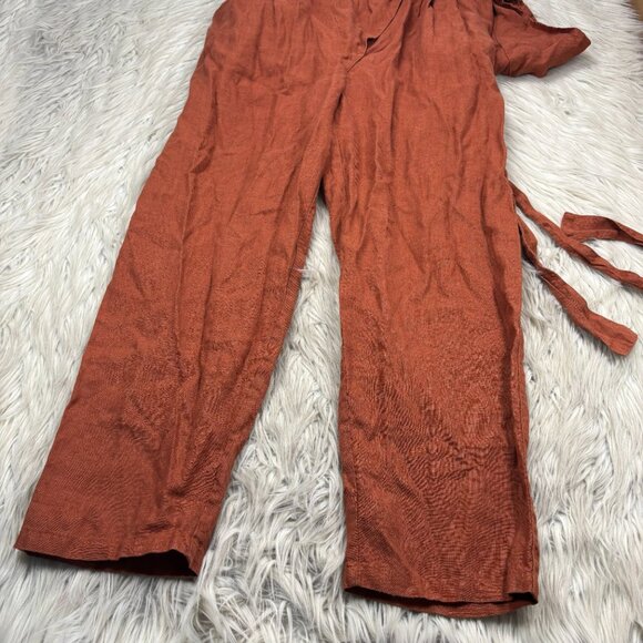 Not Perfect Linen Margeret Wrap Style Slim Leg Jumpsuit - notPERFECTLINEN - Picture 4 of 6